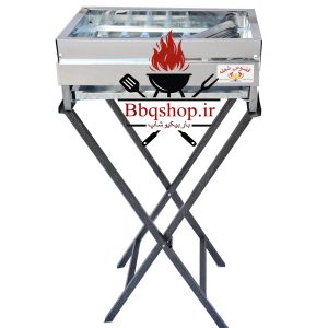 کباب پز گازی 7چدن استیل ققنوس شعله