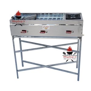 باربیکیو گازی پلوپزدار پایه بلند با 3شیر مجزا