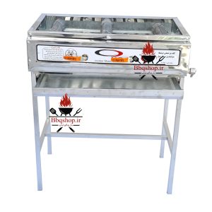 کبابپز گازی 10چدن ویلایی،هوای رطوبتی و رستورانی با پایه بلند